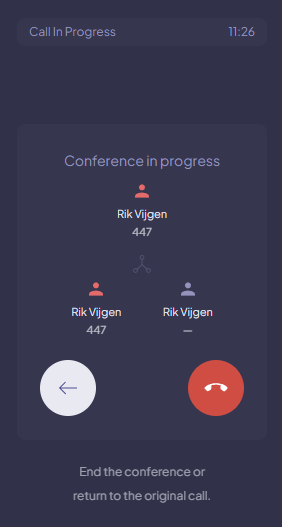 Conference active triangle
