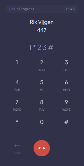 DTMF keypad during call