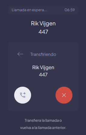 Attended transfer panel