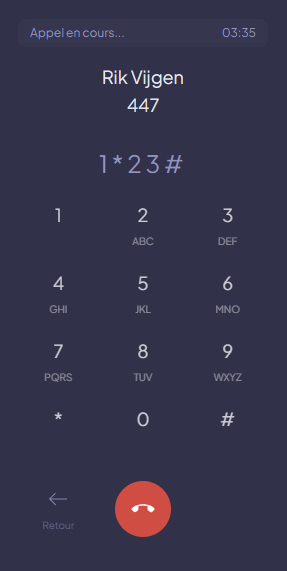 DTMF keypad during call