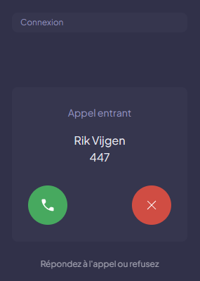 Incoming call panel