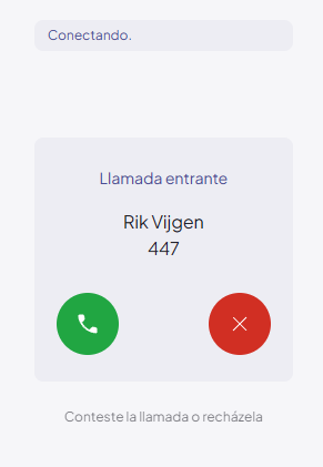Incoming call panel