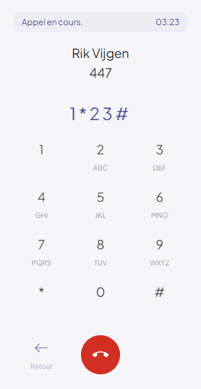 DTMF keypad during call