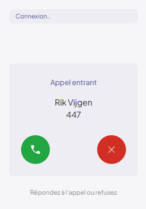 Incoming call panel