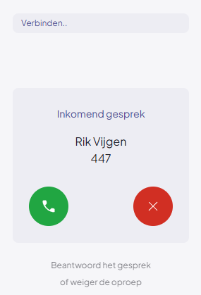 Incoming call panel